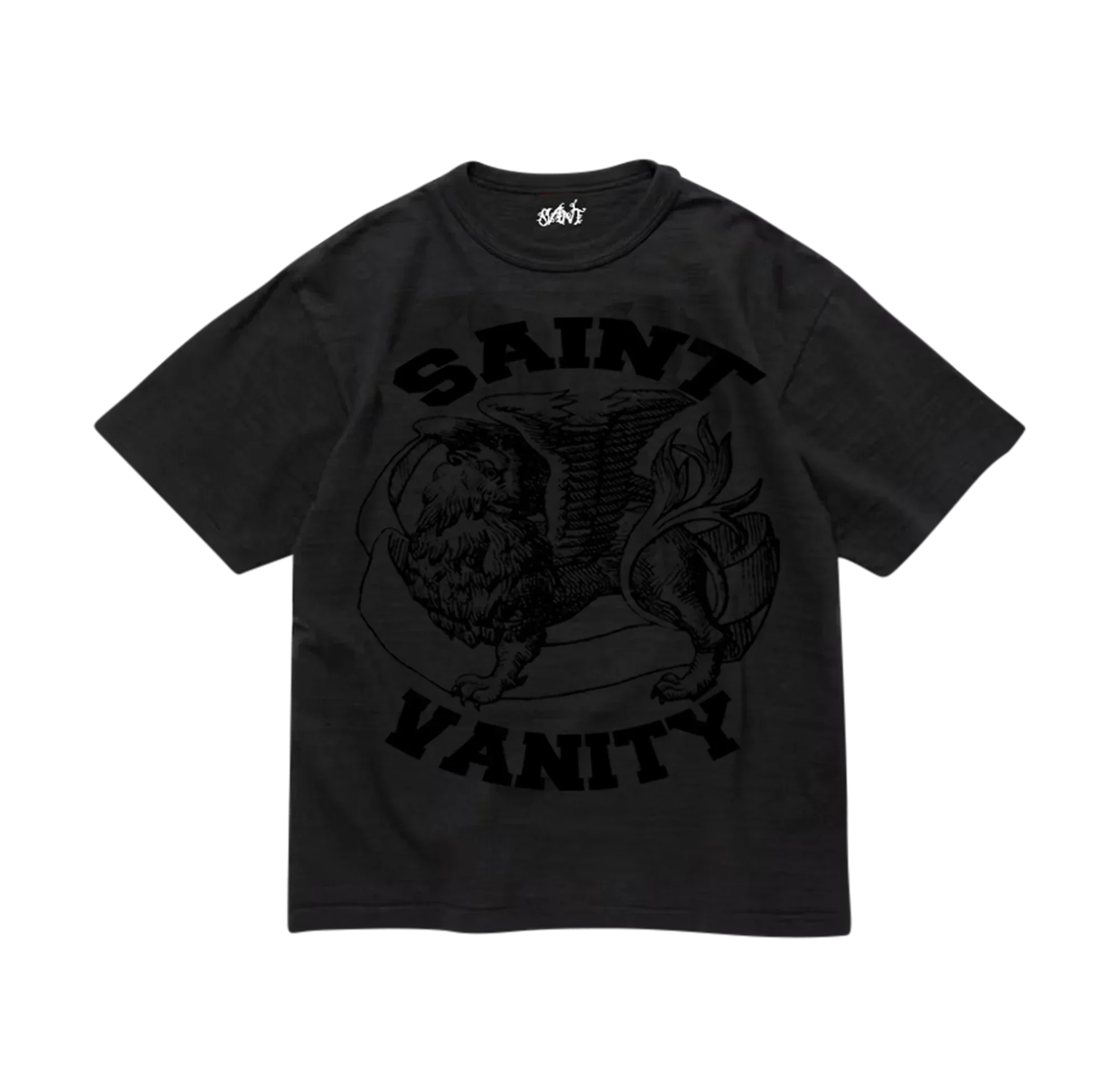 DR7KRu8PqnTfZP8_86li4WVObJ5O1H34_MdQAEd9rcs_png-e1748155948521.webp Saint Vanity "Monochromatic" Black Griffin Tee - Image 1