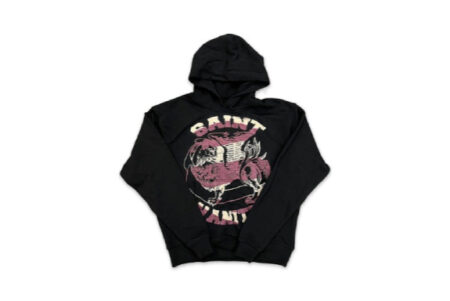 Saint Vanity Logo Hoodie Black Burgundy