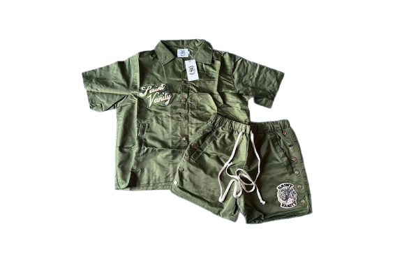 Saint-Vanity-Zip-Up-Set-Green.jpg Saint Vanity Zip Up Short Set Green - Image 1