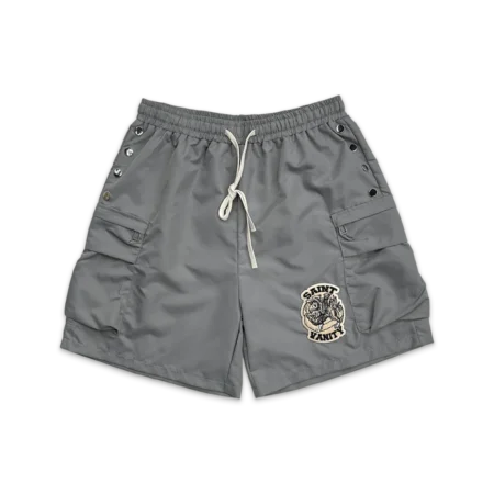Saint Vanity Logo Cargo Nylon Shorts "Grey"