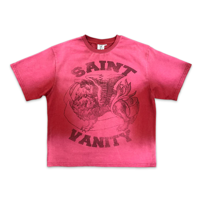 red_81479d8c-2bcb-4abd-9f91-c6db6603c8af.webp Saint Vanity Burgundy Logo Tee "Dissolve Red" - Image 1